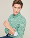 Camisa sport cuadros verde/azul marino
