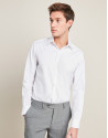 Camisa vestir algodón estructura blanco