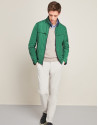 Navy blue/green reversible bomber jacket