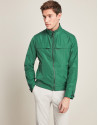 Navy blue/green reversible bomber jacket