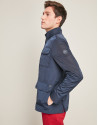Navy blue parka with four pockets
