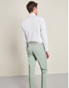 Pantalón en lino/algodón verde agua