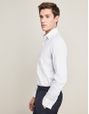 White checkered structured dress shirt