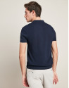 Polo tricot estructura punto de arroz marino