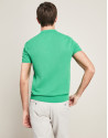 Polo tricot estructura punto de arroz verde