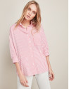 Red striped loose shirt
