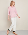 Red striped loose shirt