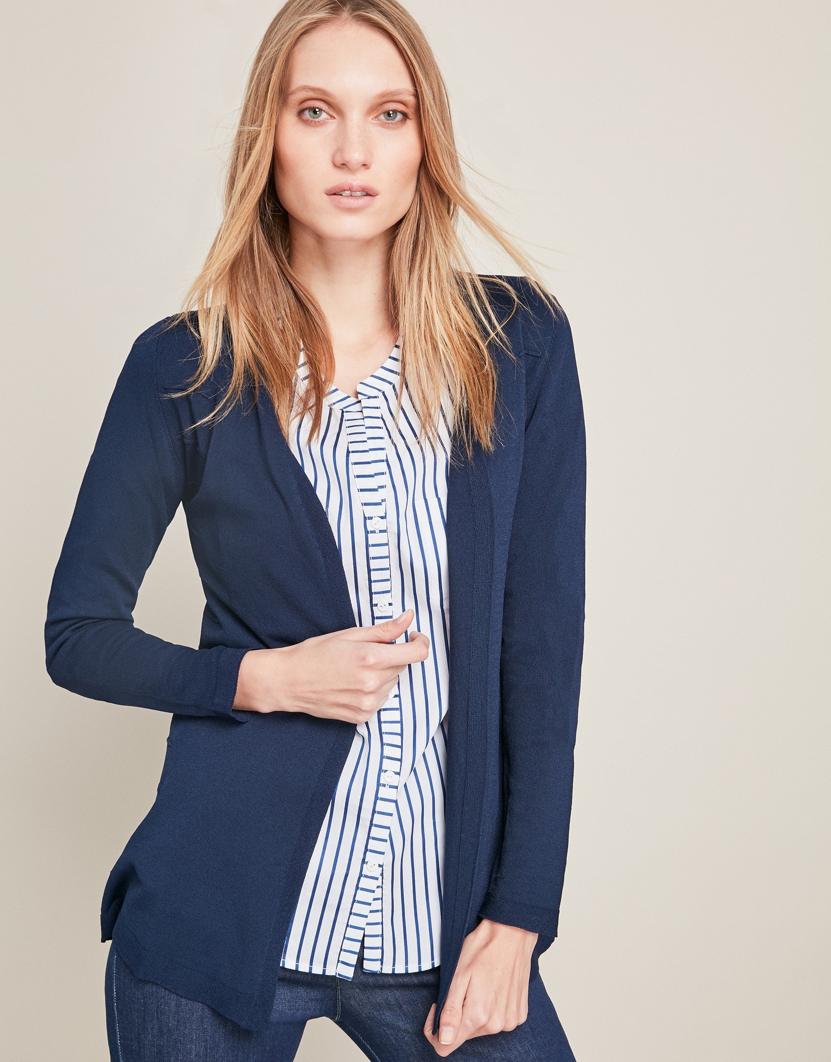Blue structured cardigan