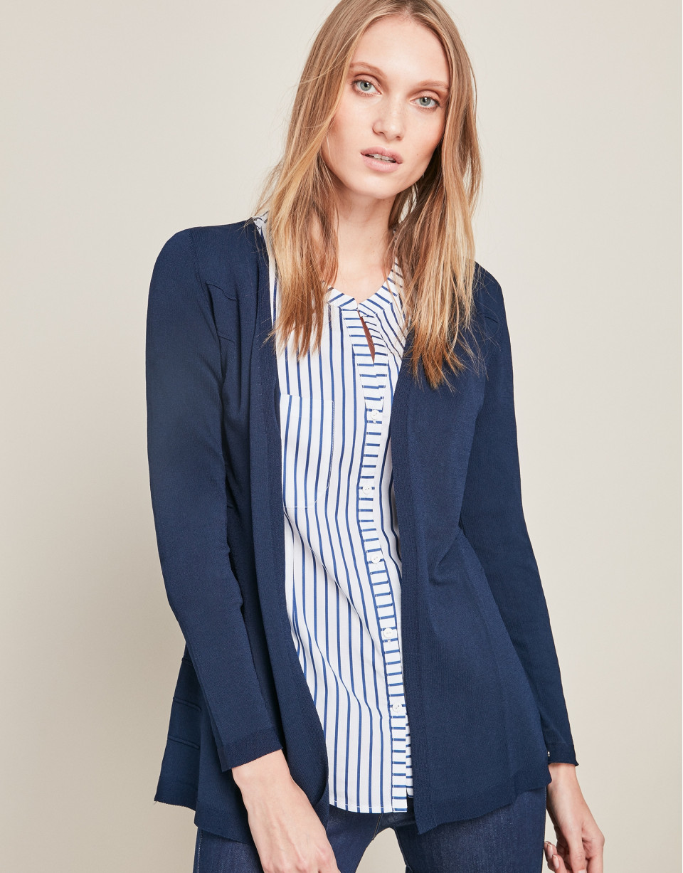 Blue structured cardigan