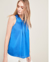 Blue satin top
