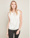 Beige satin top with bow