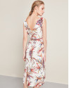 Vestido cruzado estampado floral rojo