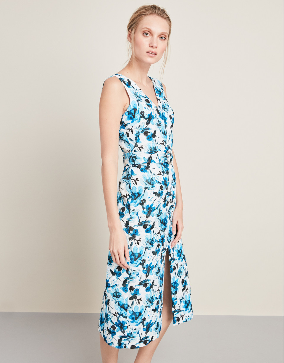 Blue double-breasted dress