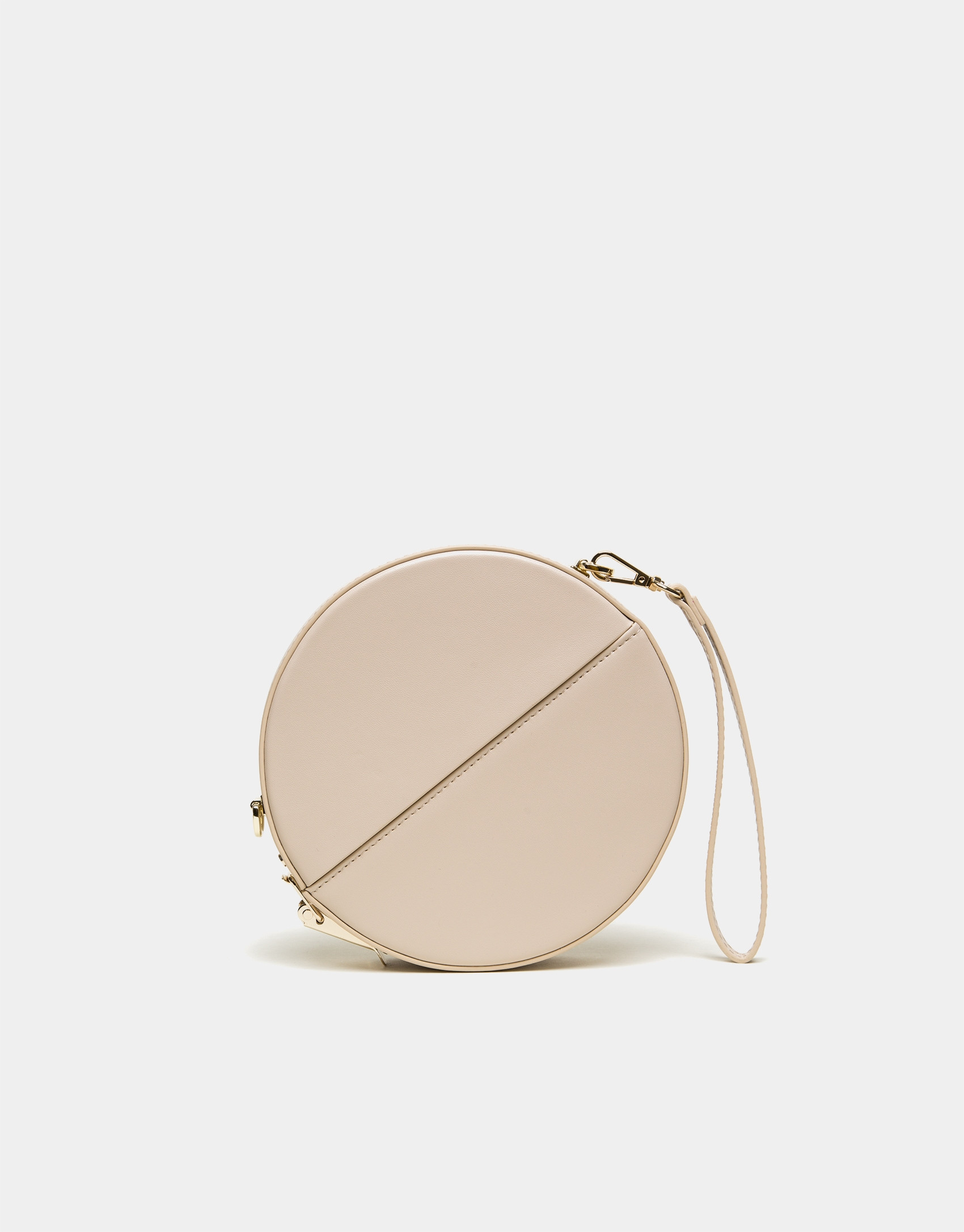 Round alligator embossed Cookie bag with Gold Chiaro