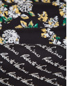 Reversible print silk signature scarf with floral print