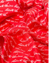 Pañuelo seda rojo logos firma