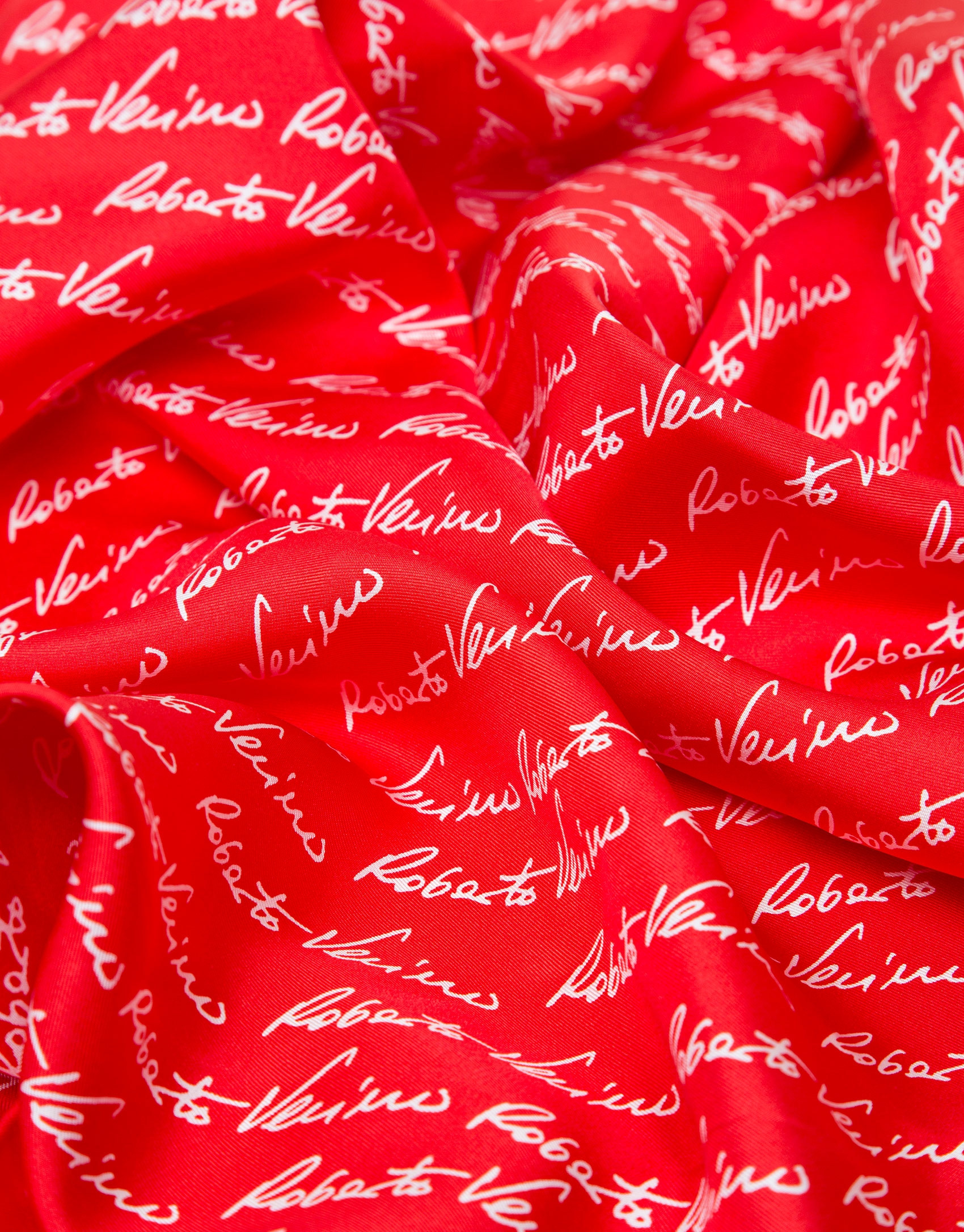 Red silk signature scarf