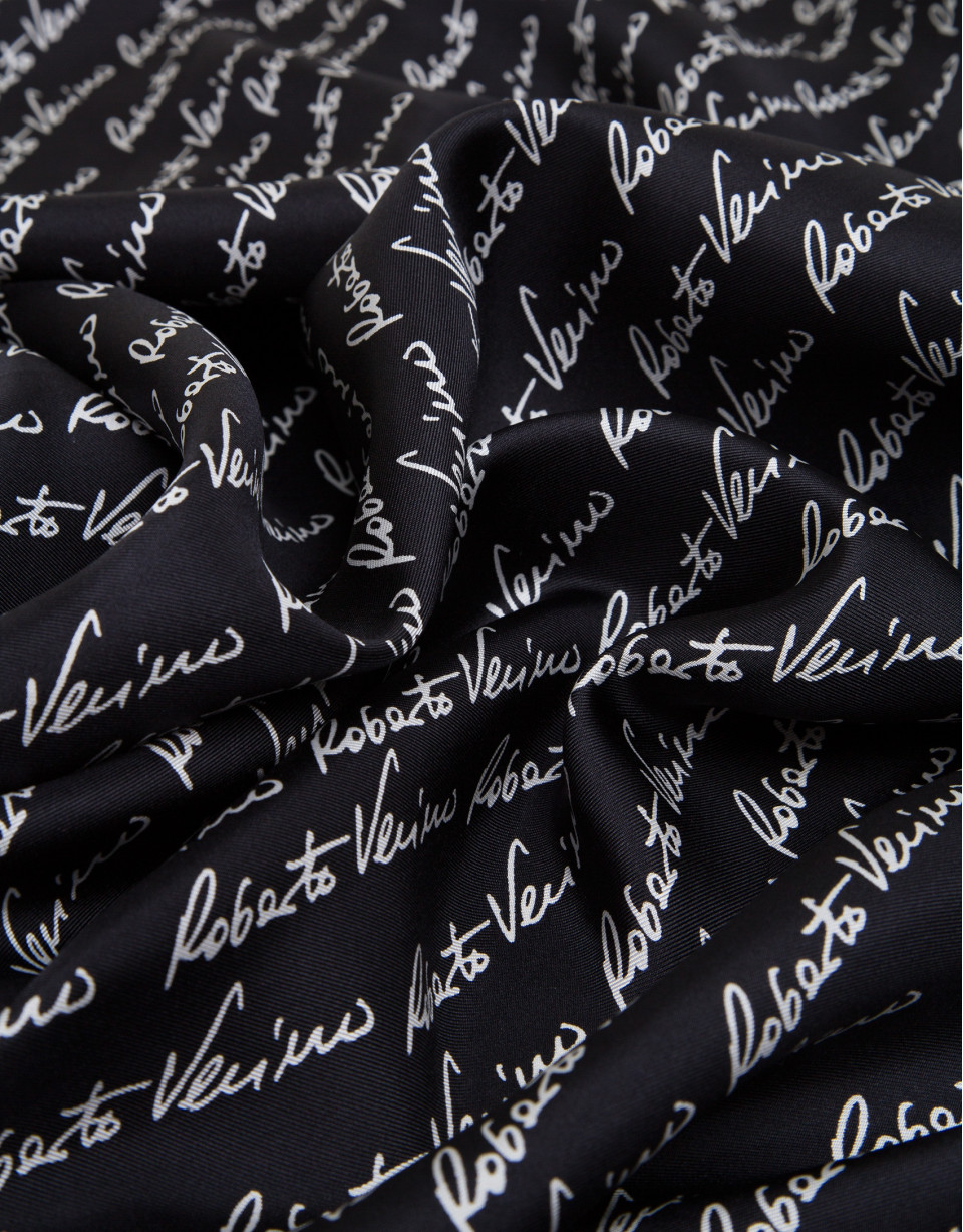 Black silk signature scarf
