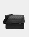 Men's large black leather briefcase