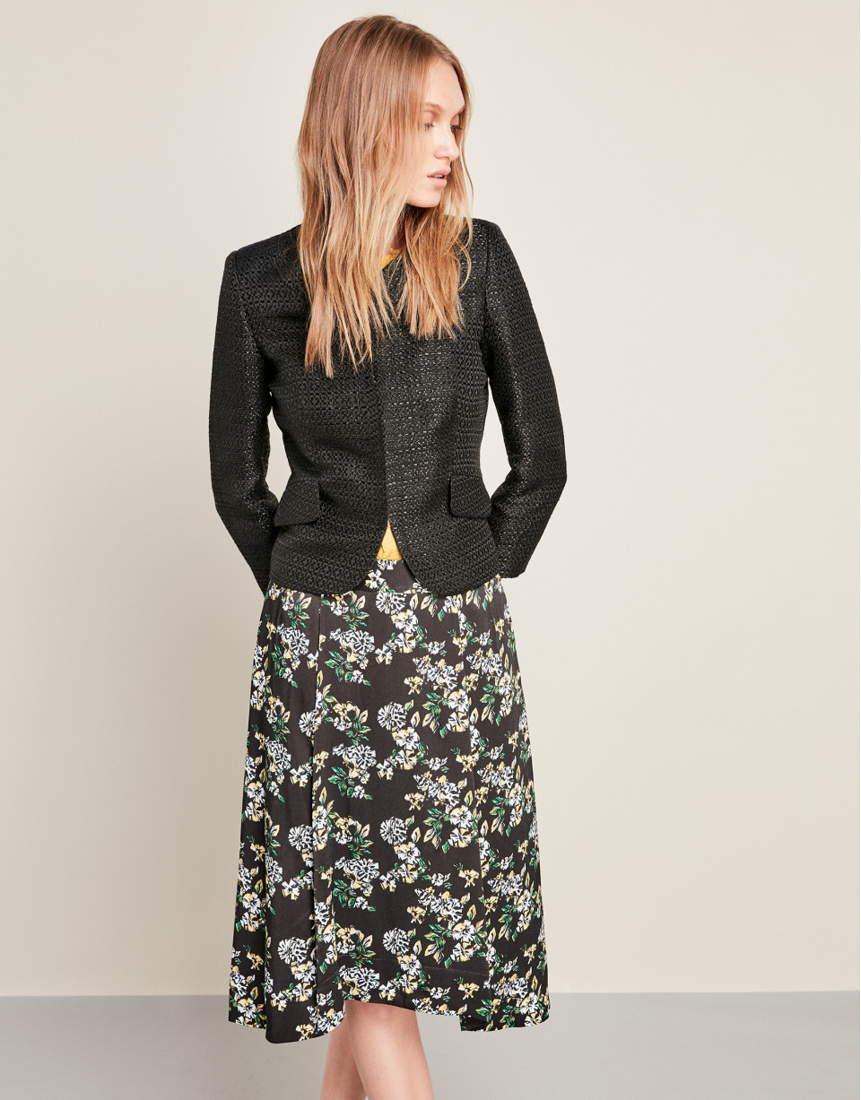 Short black jacquard jacket