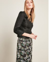 Short black jacquard jacket