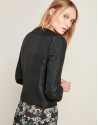 Chaqueta corta jacquard negro