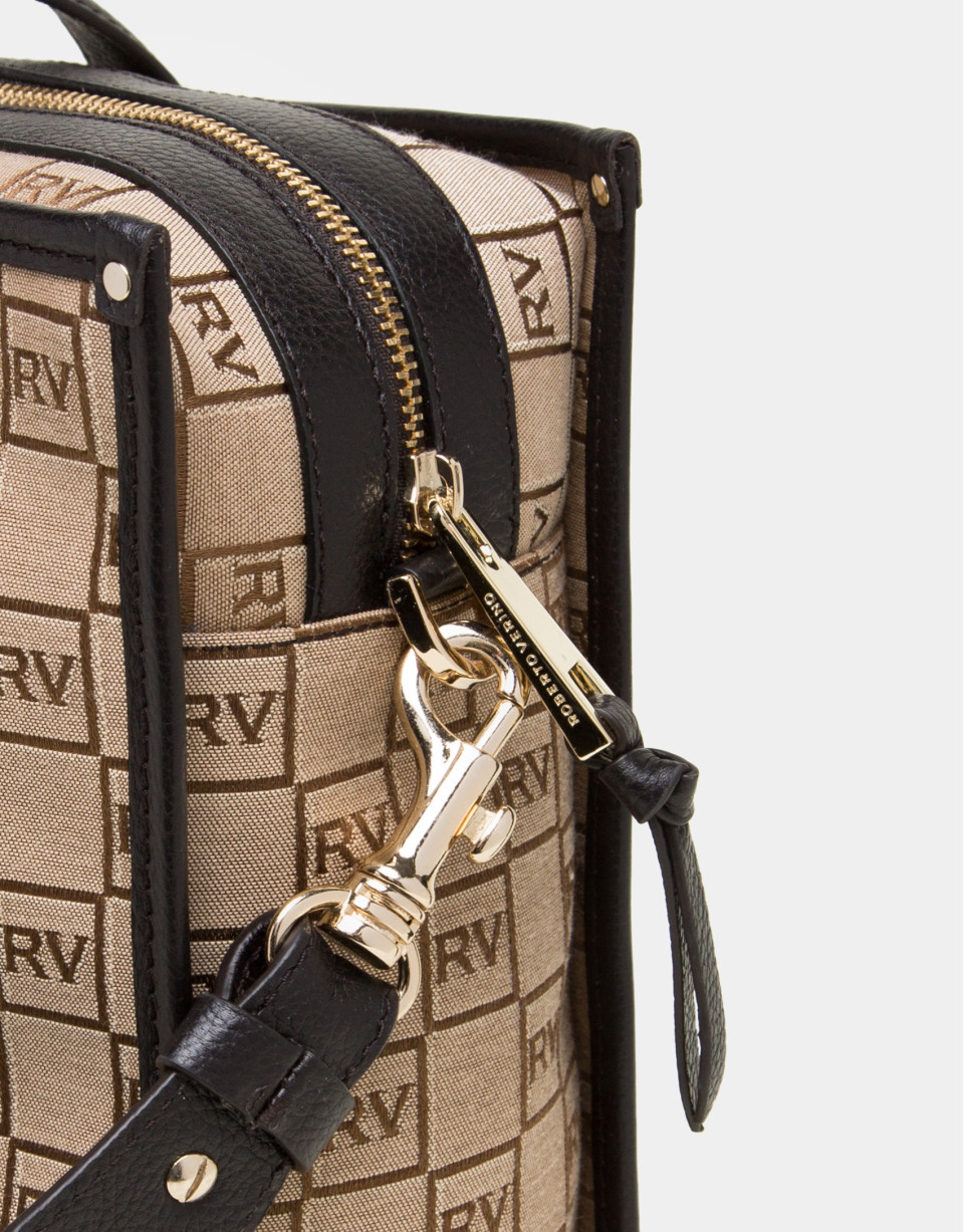 Bolso bandolera Bonjour lona personalizada RV beige