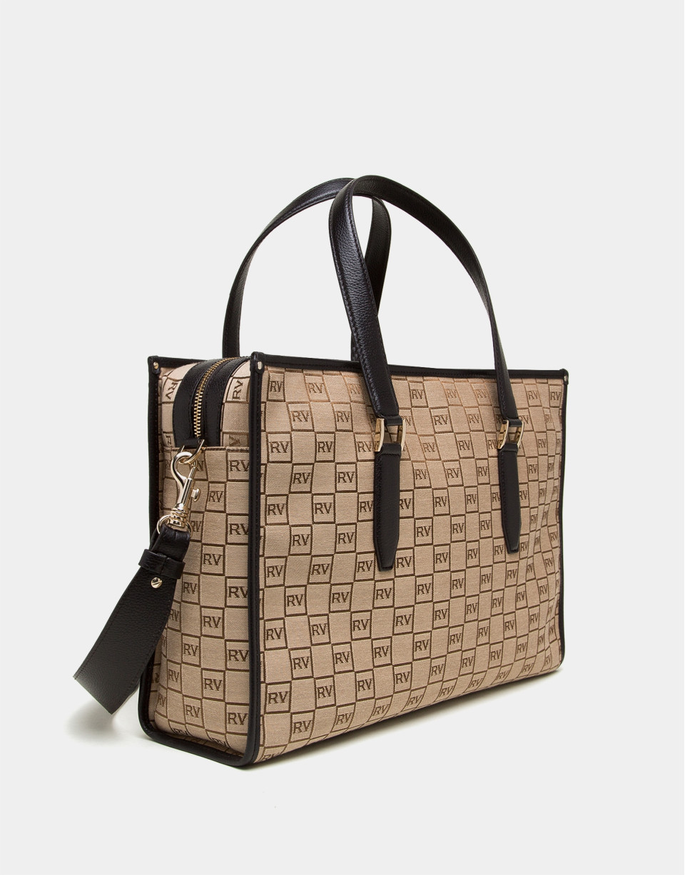 Bolso bandolera Bonjour lona personalizada RV beige