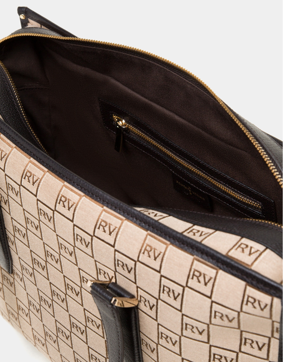 Bolso bandolera Bonjour lona personalizada RV beige