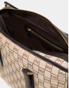 Beige RV canvas Bonjour shoulder bag