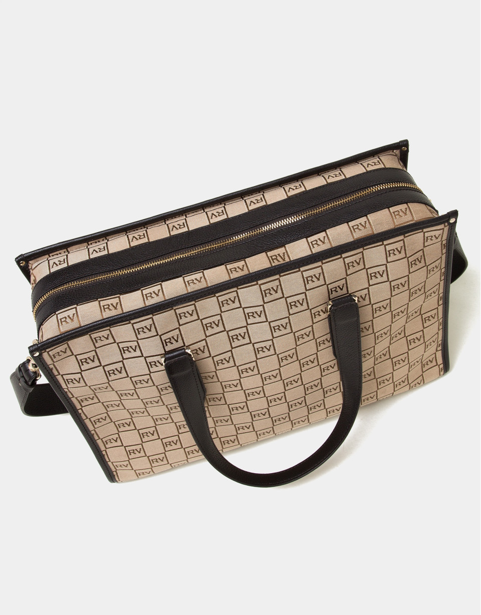 Bolso bandolera Bonjour lona personalizada RV beige
