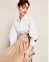Pleated wrap-around skirt