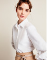 White shirt with patch sleeves