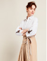 White shirt with patch sleeves