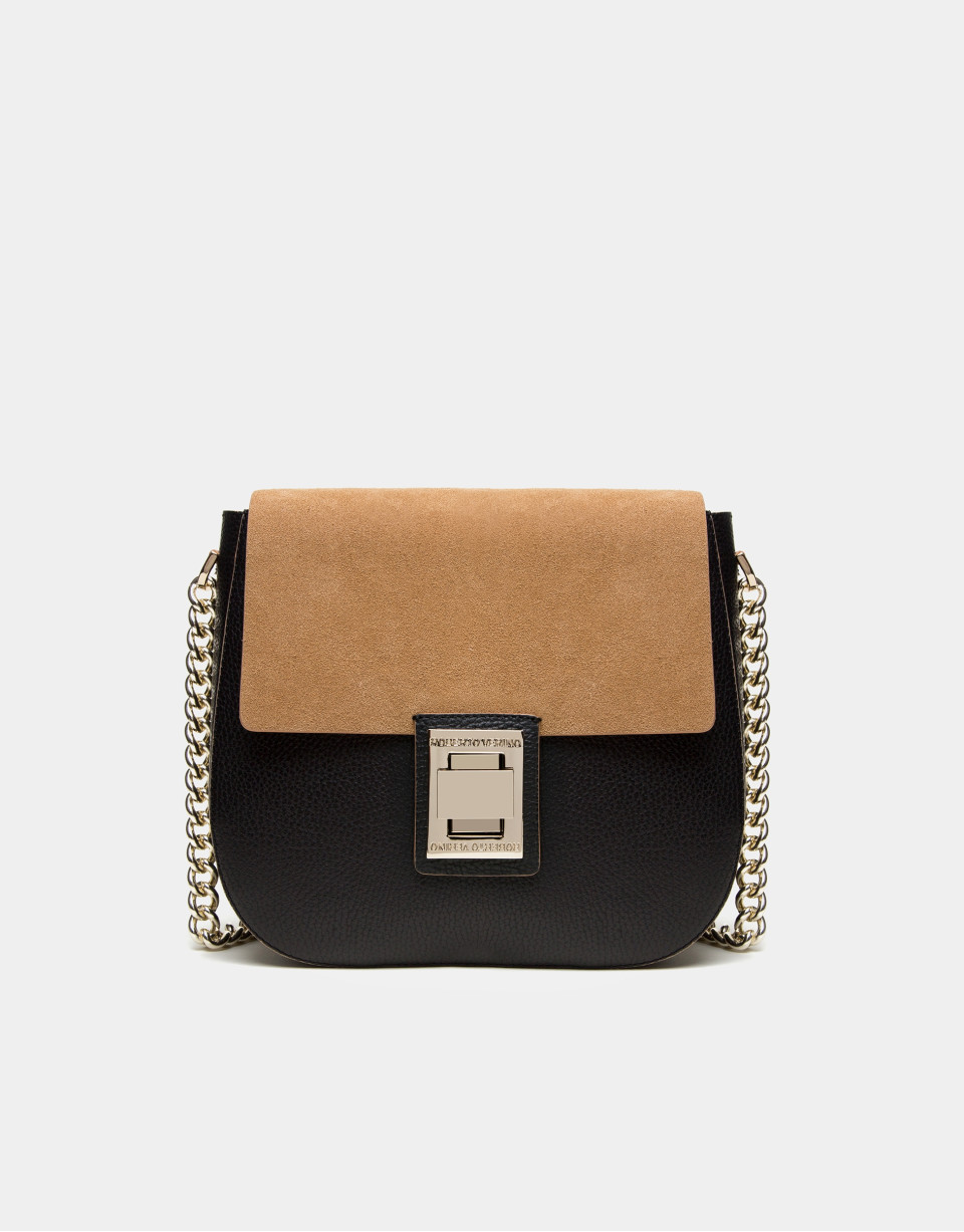 Black split  leather Gazel shoulder bag