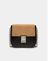 Black split  leather Gazel shoulder bag