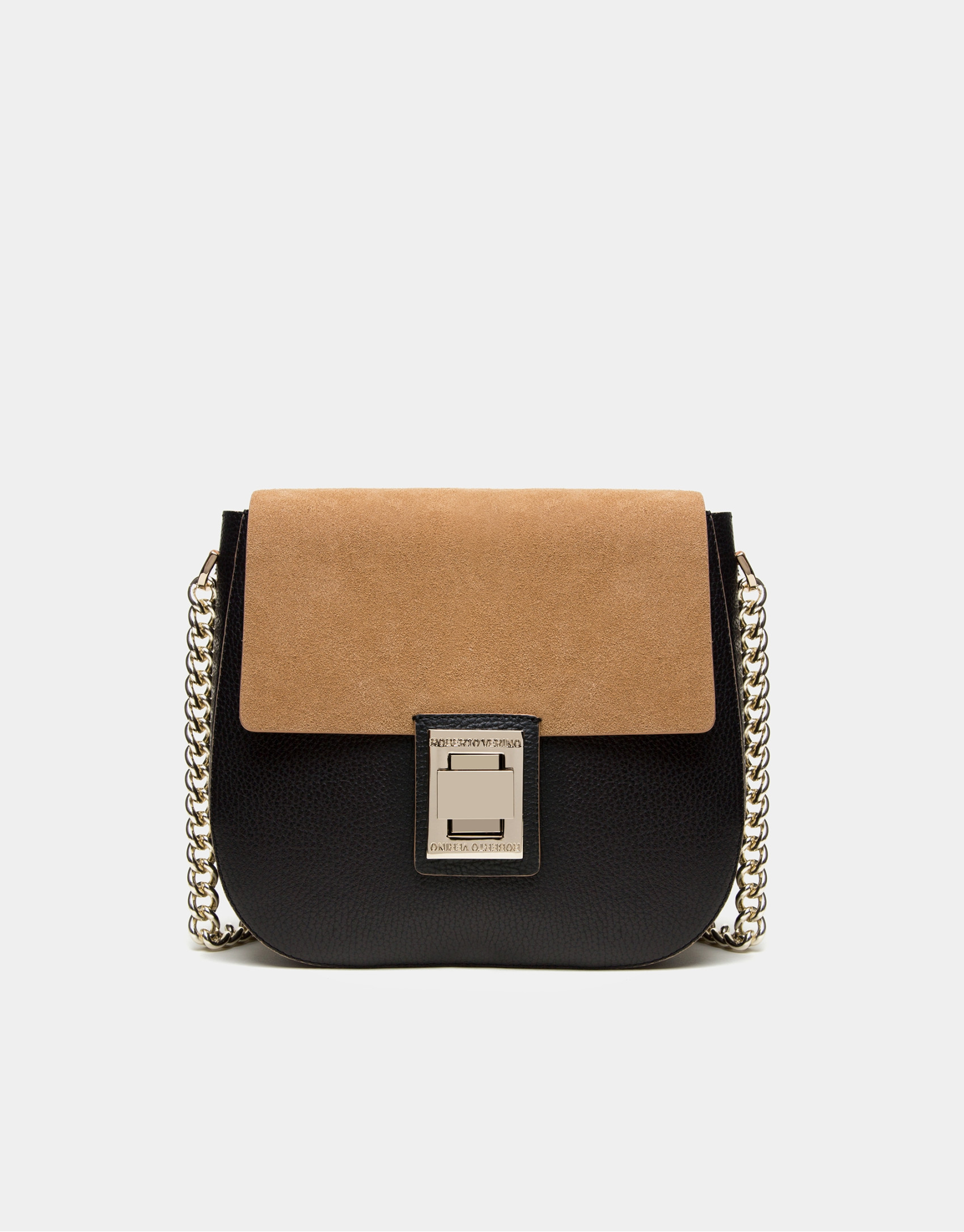 Black split  leather Gazel shoulder bag