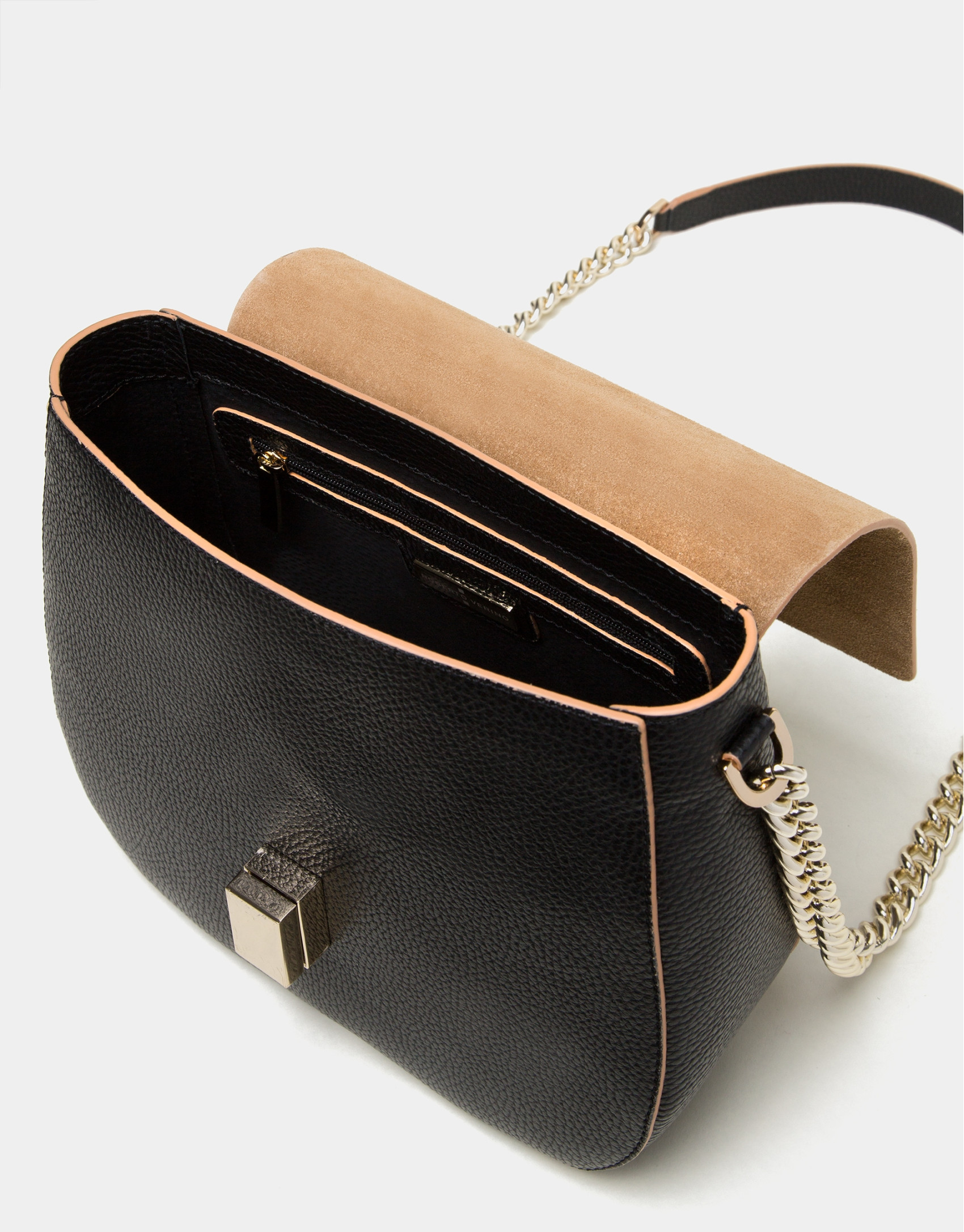 Black split  leather Gazel shoulder bag