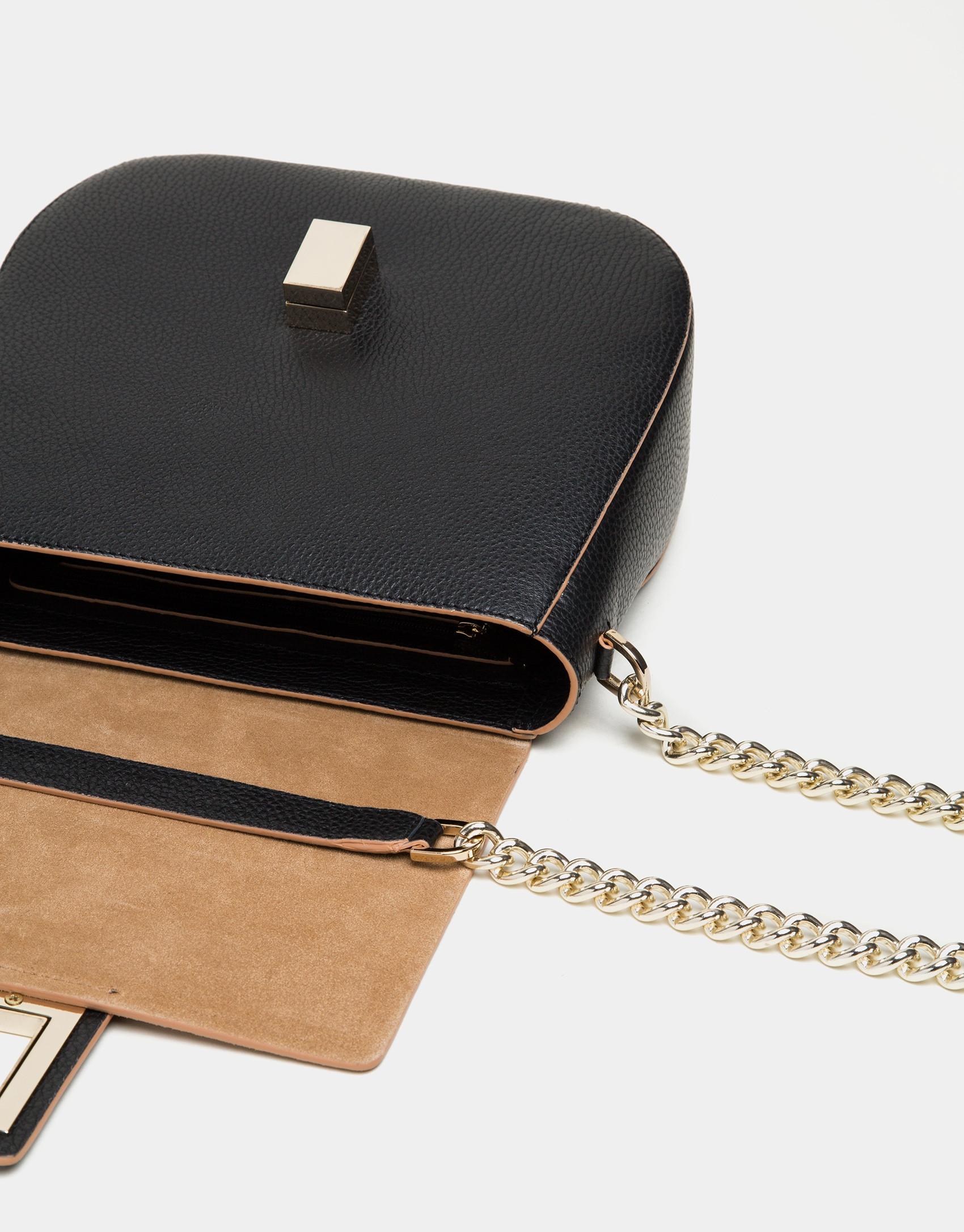 Black split  leather Gazel shoulder bag