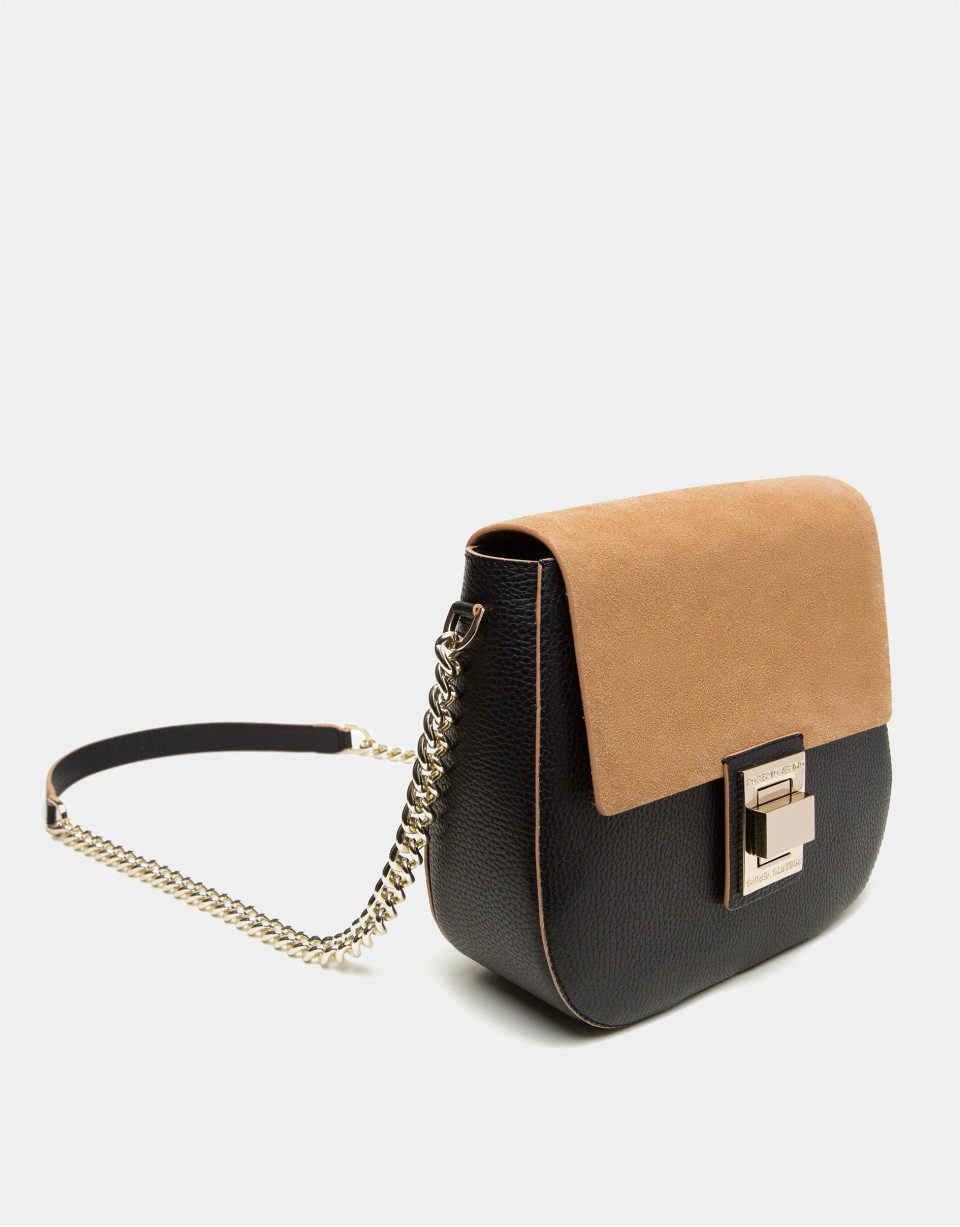Black split  leather Gazel shoulder bag