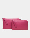 Strawberry red leather Lisa nano Clutch 