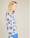 Camiseta glitter flores azules