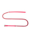 Pink metallic braided belt