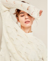 Beige openwork sweater