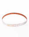 Narrow off white leather belt