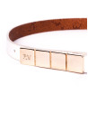 Narrow off white leather belt