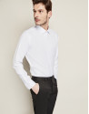 Camisa vestir algodón falso liso blanco