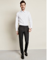 Camisa vestir algodón falso liso blanco