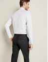 Camisa vestir algodón falso liso blanco