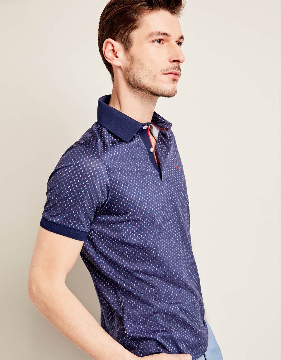 Navy blue t-shirt with cherry print